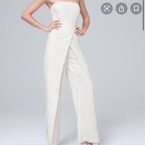 CONVERTIBLE STRAPLESS SPLIT-LEG JUMPSUIT